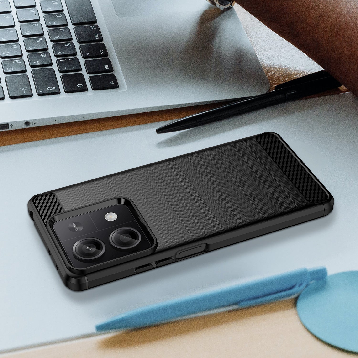 For Xiaomi Redmi Note 13 5G Cell Phone Shell Case TPU Carbon Fiber Texture Shell Cover - Black For Xiaomi Redmi Note 13 5G Cell Phone Shell Case TPU Carbon Fiber Texture Shell Cover - Black